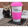 hot sale tea and coffee travel mug with silicon sleeve